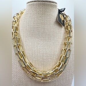 NWT Gemelli Gold Chain Chunky Statement Necklace